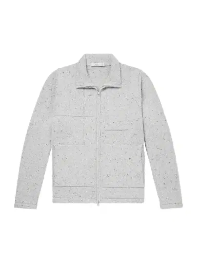 Inis Meáin Lifeline Merino Wool and Cashmere-Blend Zip-Up Sweater - Men | Thumbnail 1
