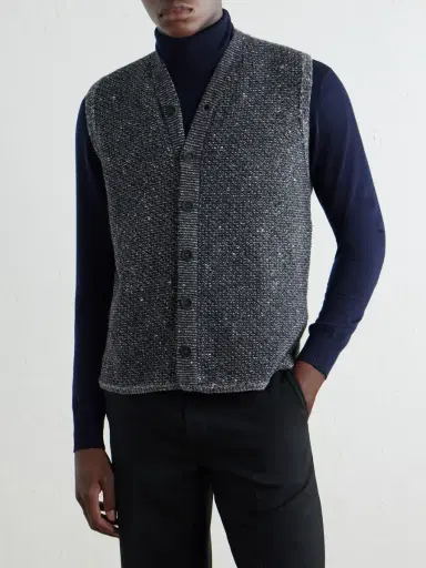 Inis Meáin Breidin Merino Wool and Cashmere-Blend Gilet - Men | Thumbnail 3