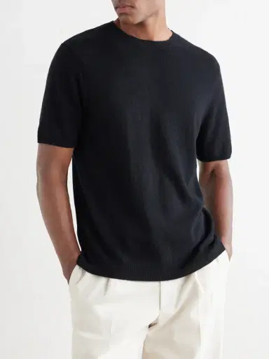 MR P. Knitted Cashmere T-Shirt - Men | Thumbnail 3