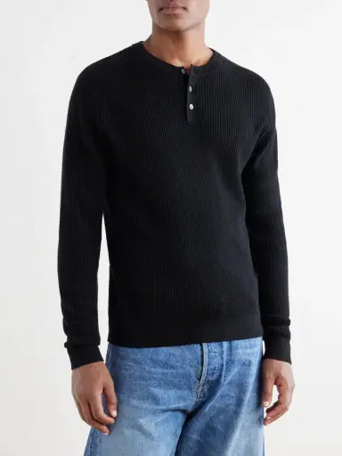 MR P. Ribbed Wool and Cashmere Henley Sweater - Men | Thumbnail 3 MR P. Ribbed Wool and Cashmere Henley Sweater - Men | Thumbnail 3