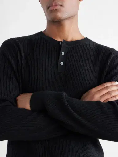 MR P. Ribbed Wool and Cashmere Henley Sweater - Men | Thumbnail 5 MR P. Ribbed Wool and Cashmere Henley Sweater - Men | Thumbnail 5