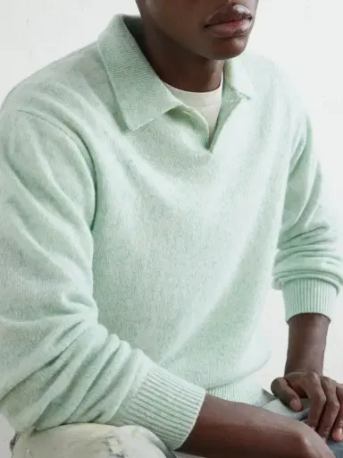 Auralee Cashmere Polo Sweater - Men | Thumbnail 5 Auralee Cashmere Polo Sweater - Men | Thumbnail 5