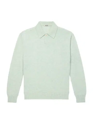 Auralee Cashmere Polo Sweater - Men | Thumbnail 1 Auralee Cashmere Polo Sweater - Men | Thumbnail 1