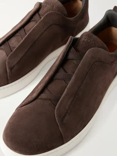 Zegna Triple Stitch™ Suede Slip-On Sneakers - Men | Thumbnail 5