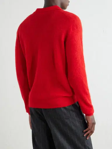 Auralee Alpaca-Blend Polo Sweater - Men | Thumbnail 4 Auralee Alpaca-Blend Polo Sweater - Men | Thumbnail 4