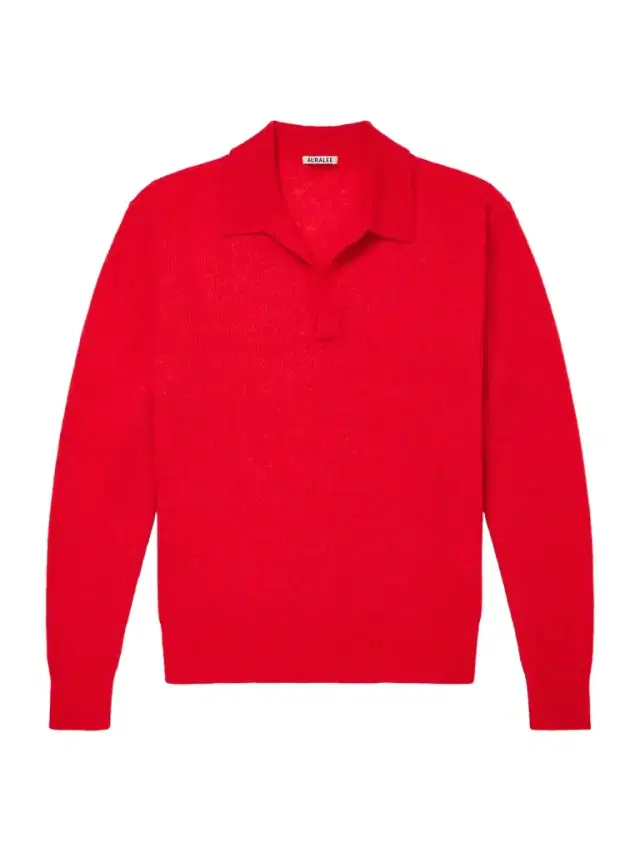 Auralee Alpaca-Blend Polo Sweater - Men