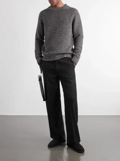 Gabriela Hearst Sermo Herringbone Cashmere Sweater - Men | Thumbnail 2 Gabriela Hearst Sermo Herringbone Cashmere Sweater - Men | Thumbnail 2