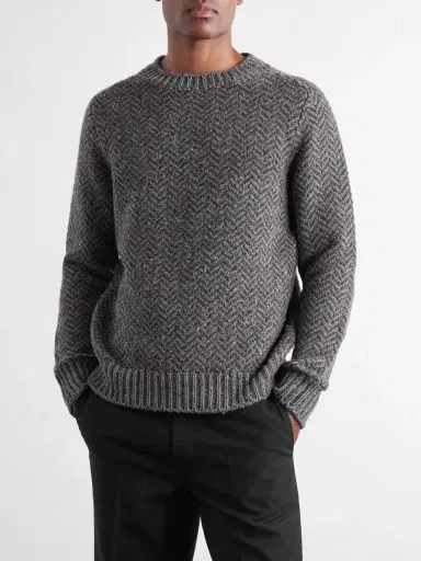 Gabriela Hearst Sermo Herringbone Cashmere Sweater - Men | Thumbnail 3 Gabriela Hearst Sermo Herringbone Cashmere Sweater - Men | Thumbnail 3
