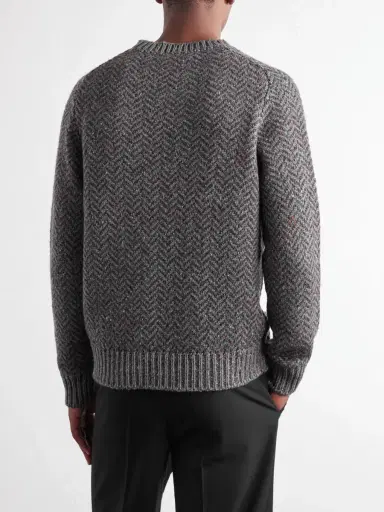 Gabriela Hearst Sermo Herringbone Cashmere Sweater - Men | Thumbnail 4 Gabriela Hearst Sermo Herringbone Cashmere Sweater - Men | Thumbnail 4