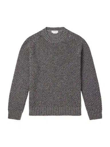 Gabriela Hearst Sermo Herringbone Cashmere Sweater - Men | Thumbnail 1 Gabriela Hearst Sermo Herringbone Cashmere Sweater - Men | Thumbnail 1