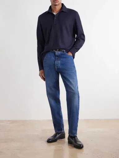 Zegna Cotton and Silk-Blend Piqué Polo Shirt - Men | Thumbnail 2 Zegna Cotton and Silk-Blend Piqué Polo Shirt - Men | Thumbnail 2