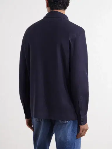 Zegna Cotton and Silk-Blend Piqué Polo Shirt - Men | Thumbnail 4 Zegna Cotton and Silk-Blend Piqué Polo Shirt - Men | Thumbnail 4