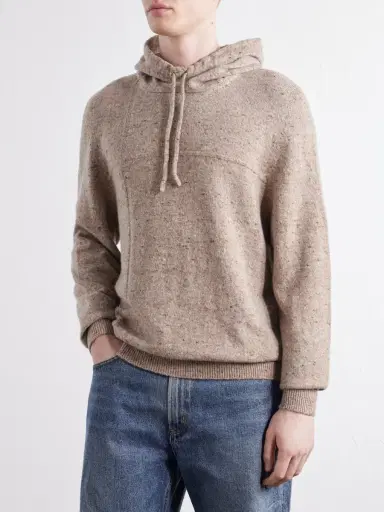 Inis Meáin Merino Wool and Cashmere-Blend Hoodie - Men | Thumbnail 3