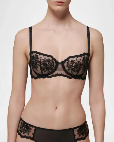 Simone Pérèle Intrigue Floral-Embroidered Demi Bra | Thumbnail 2