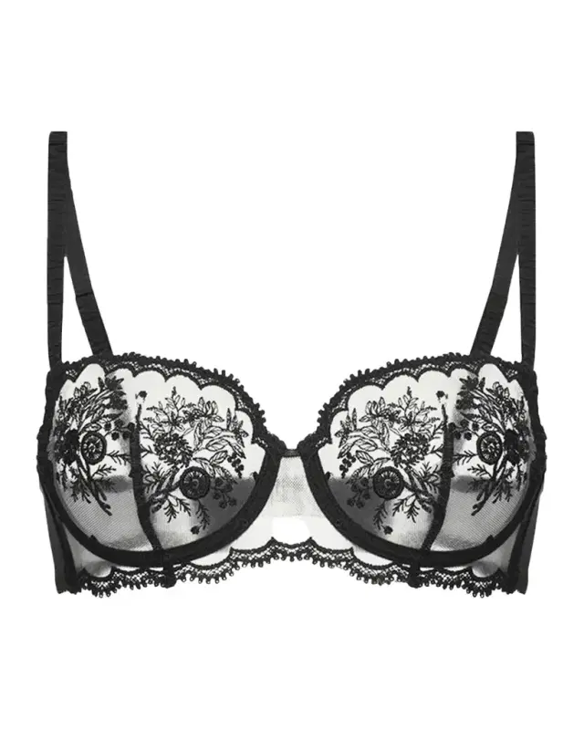Simone Pérèle Intrigue Floral-Embroidered Demi Bra
