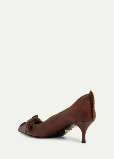 Prada Distressed Leather Pointed-Toe Pumps | Thumbnail 8 Prada Distressed Leather Pointed-Toe Pumps | Thumbnail 8