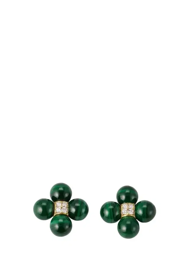 Paul Morelli Sequence 18k Gold Stud Earrings with Malachite and Diamond