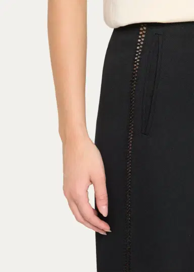 Diotima Trine Handstitched Side Cutout Straight-Leg Trousers | Thumbnail 5