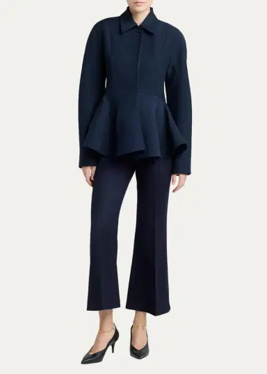 Stella McCartney Dolman-Sleeve Wool Peplum Jacket | Thumbnail 2