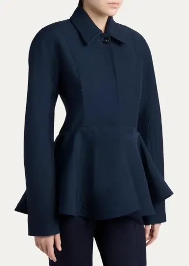 Stella McCartney Dolman-Sleeve Wool Peplum Jacket | Thumbnail 4