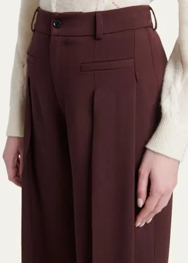 Kiton Pleated Wool-Silk Straight-Leg Trousers | Thumbnail 5 Kiton Pleated Wool-Silk Straight-Leg Trousers | Thumbnail 5