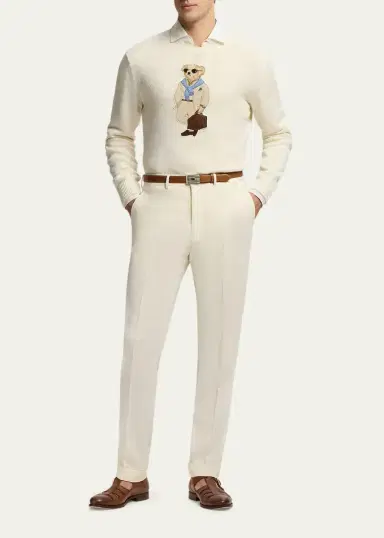 Ralph Lauren Purple Label Men's Polo Bear Silk-Linen Sweater | Thumbnail 2