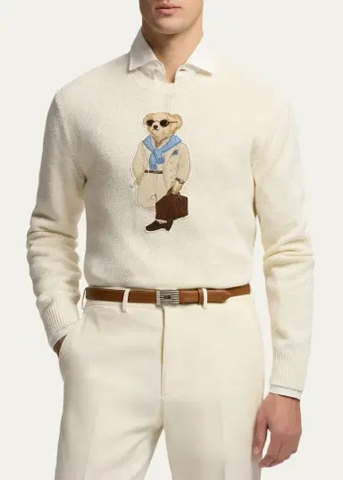 Ralph Lauren Purple Label Men's Polo Bear Silk-Linen Sweater | Thumbnail 4