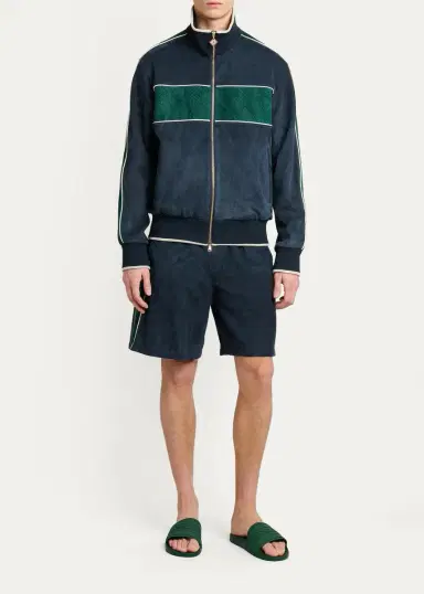 Casablanca Striped Suede Track Shorts | Thumbnail 2
