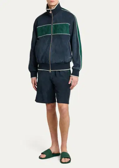 Casablanca Striped Suede Track Jacket | Thumbnail 2
