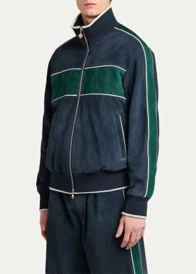 Casablanca Striped Suede Track Jacket | Thumbnail 4