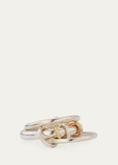 Spinelli Kilcollin Gemini SG Three Link Ring in Sterling Silver with Mixed Metal Accents | Thumbnail 3