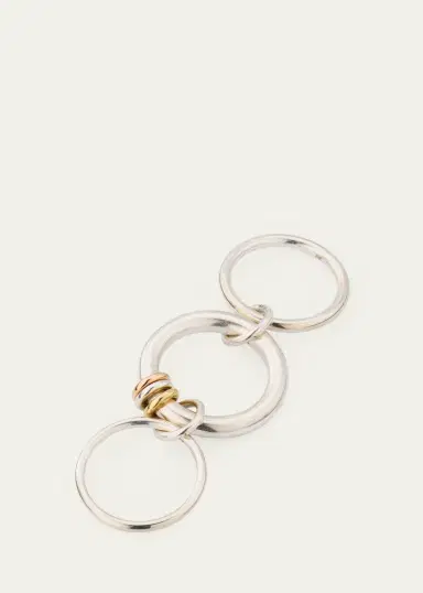 Spinelli Kilcollin Gemini SG Three Link Ring in Sterling Silver with Mixed Metal Accents | Thumbnail 4