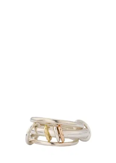 Spinelli Kilcollin Gemini SG Three Link Ring in Sterling Silver with Mixed Metal Accents | Thumbnail 1