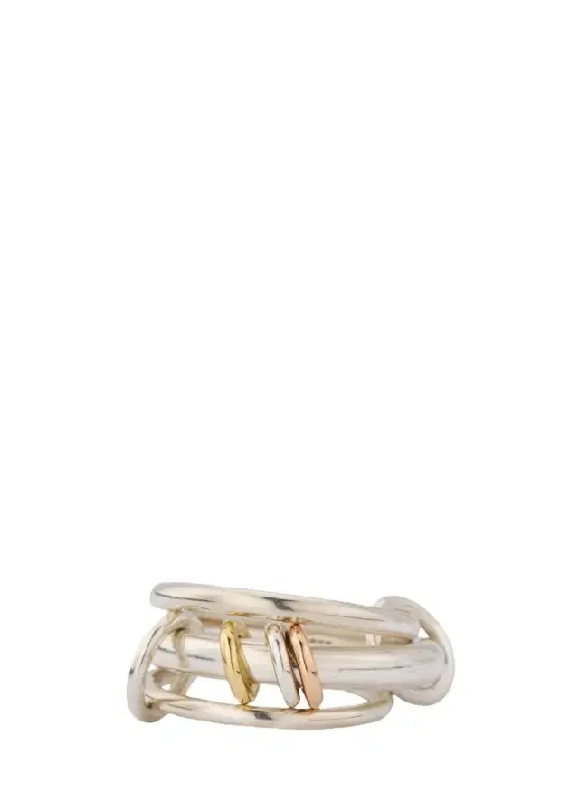 Spinelli Kilcollin Gemini SG Three Link Ring in Sterling Silver with Mixed Metal Accents