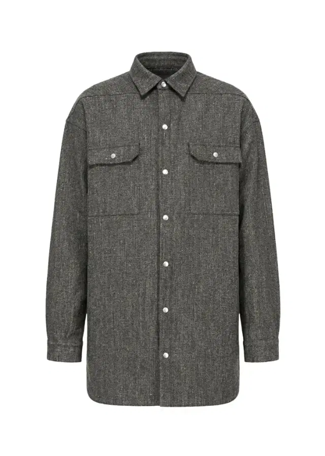 Rick Owens Wool-Blend Tweed Oversized Outershirt