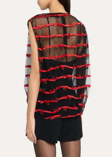 Simone Rocha Bow Embroidered Tulle Boxy Smock Top | Thumbnail 3 Simone Rocha Bow Embroidered Tulle Boxy Smock Top | Thumbnail 3