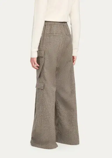 Rick Owens Men's Melange Wool Wide-Leg Drawstring Cargo Pants | Thumbnail 3 Rick Owens Men's Melange Wool Wide-Leg Drawstring Cargo Pants | Thumbnail 3