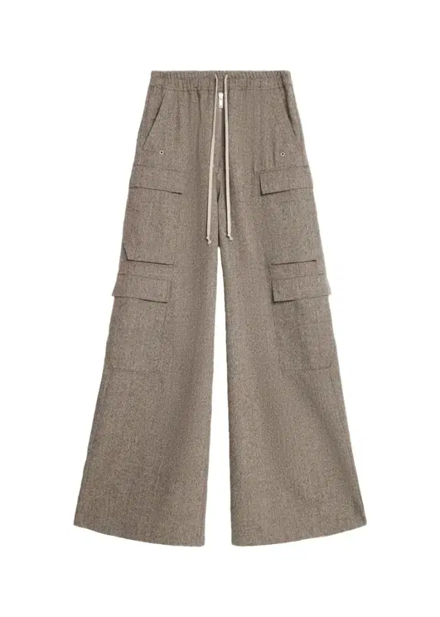Rick Owens Men's Melange Wool Wide-Leg Drawstring Cargo Pants