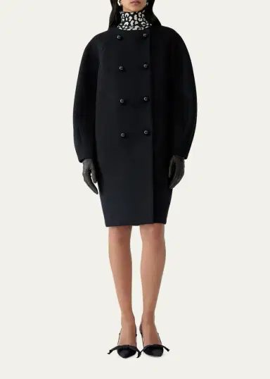 Carolina Herrera Wool Double-Breasted Cocoon Coat | Thumbnail 2 Carolina Herrera Wool Double-Breasted Cocoon Coat | Thumbnail 2
