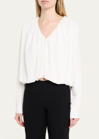 Vince V-Neck Bubble Blouse | Thumbnail 4