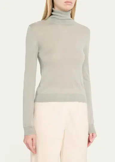 Vince Turtleneck Cashmere-Silk Sweater | Thumbnail 4