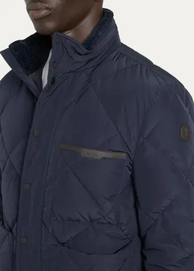 Moncler Grenoble Men's Aquaflect Quilted Leather-Trim Jacket | Thumbnail 5
