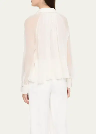Vince Sheer Gathered Blouse | Thumbnail 3