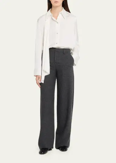Vince Micro Houndstooth Wide-Leg Trousers | Thumbnail 2