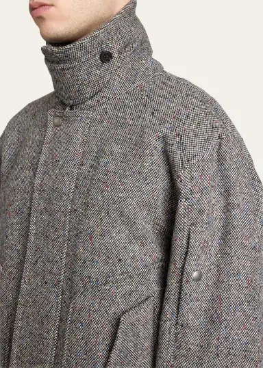 Dries Van Noten Men's Tweed Wool Full-Zip Jacket | Thumbnail 5