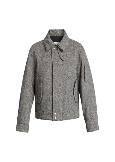 Dries Van Noten Men's Tweed Wool Full-Zip Jacket | Thumbnail 1