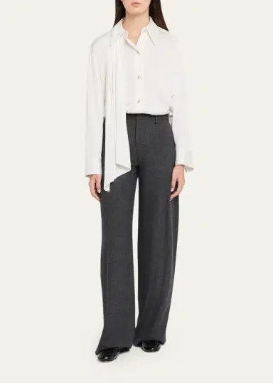 Vince Draped Scarf Silk-Blend Shirt | Thumbnail 2