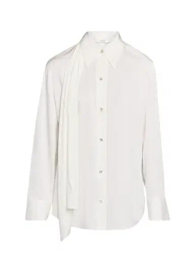Vince Draped Scarf Silk-Blend Shirt | Thumbnail 1
