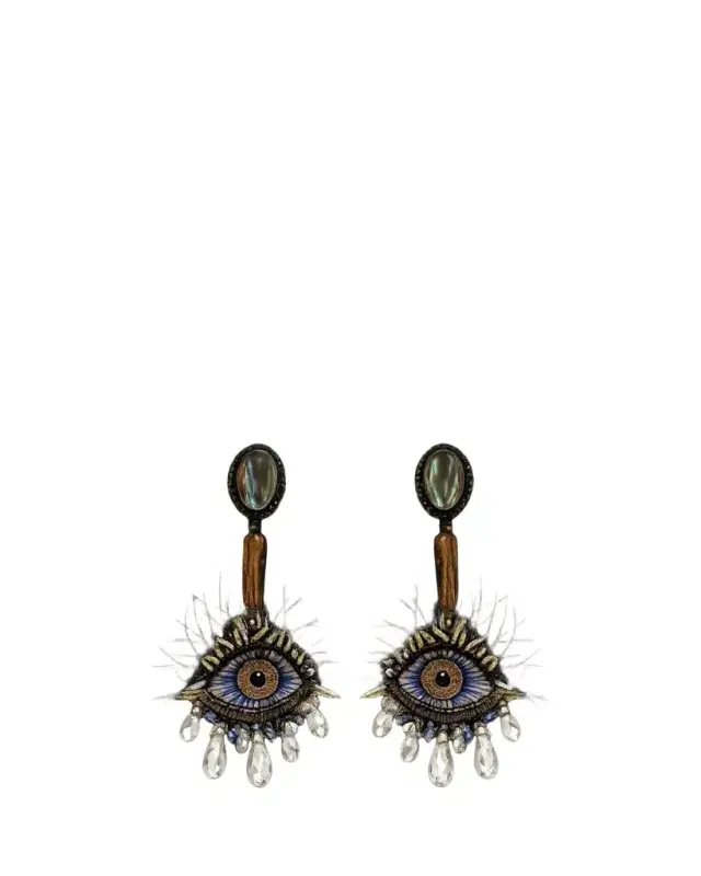 RANJANA KHAN Sharona Abalone Statement Earrings