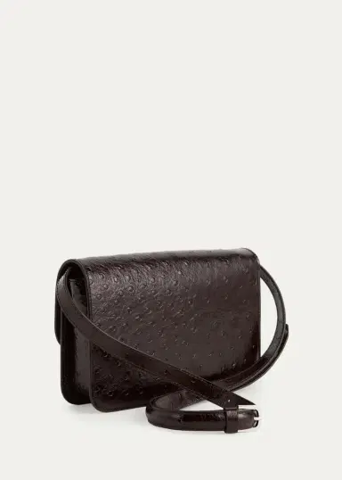 TOTEME T-Lock Ostrich-Embossed Leather Crossbody Bag | Thumbnail 2 TOTEME T-Lock Ostrich-Embossed Leather Crossbody Bag | Thumbnail 2